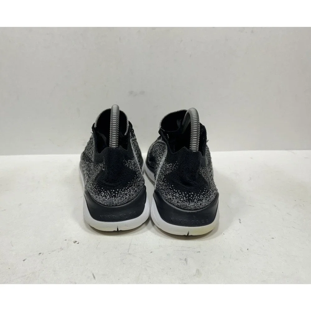 Nike‎ Free RN Flyknit 2018 Men's Size 7.5 Running Shoes Black White Oreo